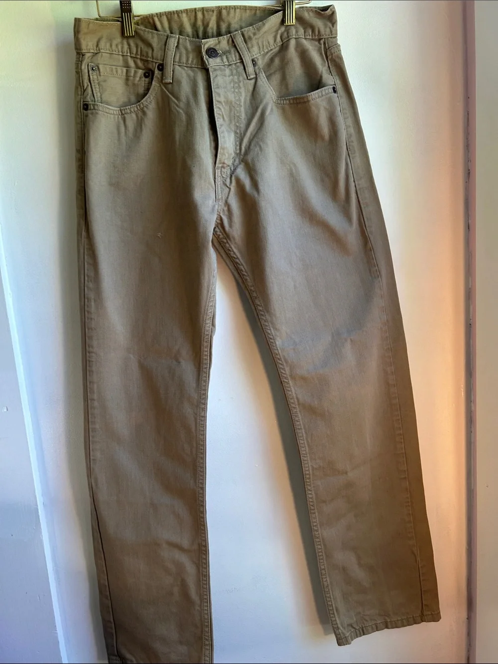Levi's 505 Straight Men's Jeans in Beige-Tan